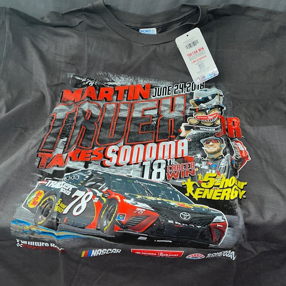 Nascar Racing Martin Truex Jr. #78 Shirt “TAKES SONOMA” 18th WIN!!